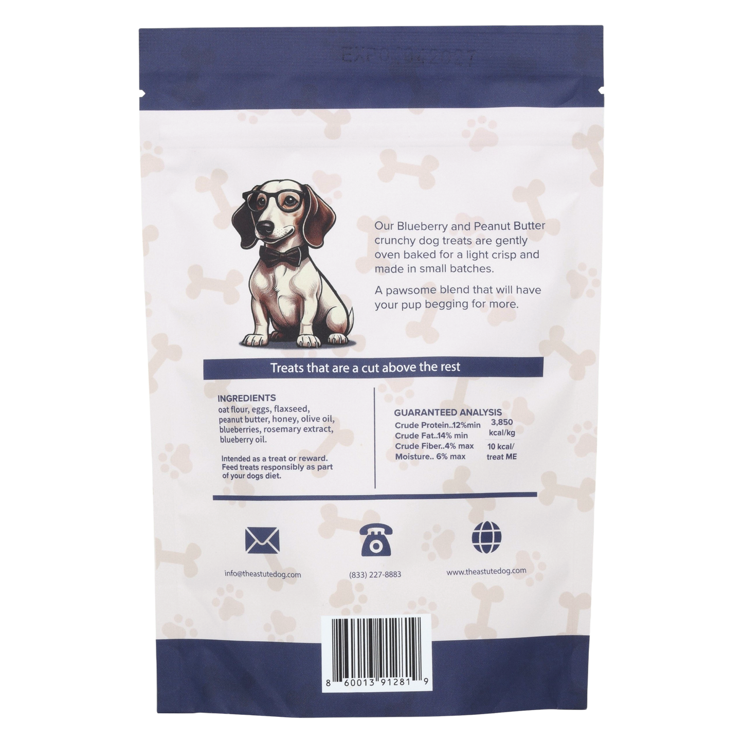 Peanut Butter & Blueberry Dog Biscuits