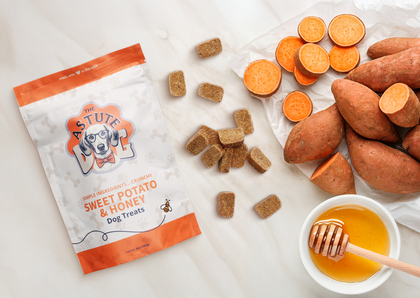 Sweet Potato & Honey Crunchy Dog Biscuits