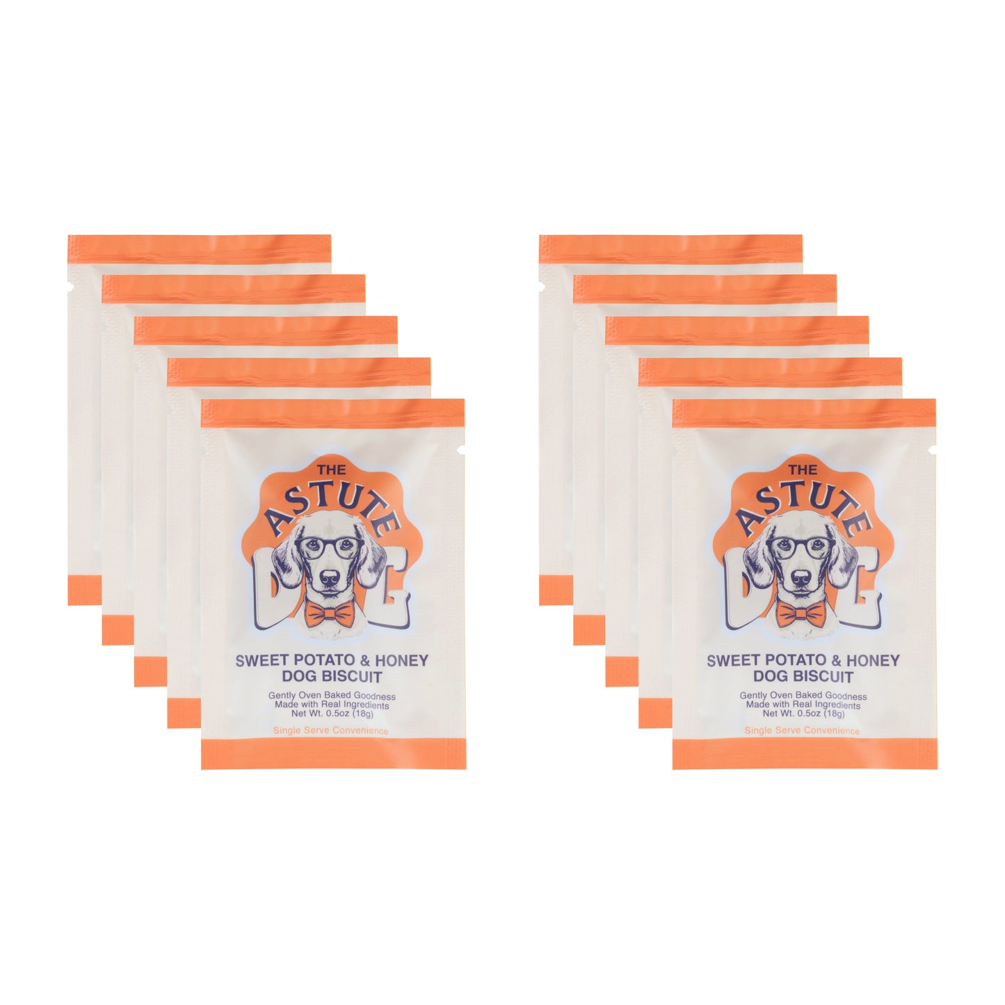 Sweet Potato & Honey Crunchy Dog Biscuits (10 Single Serve Pouches)